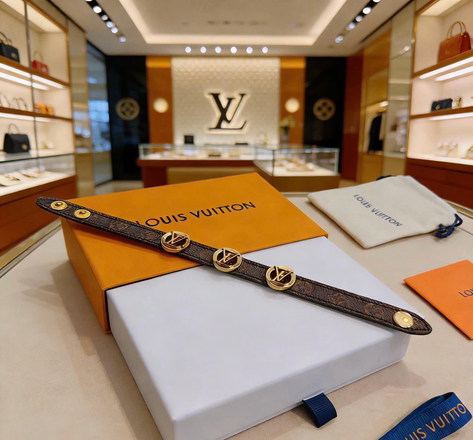 Louis Vuitton Monogram Leather Bracelet